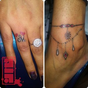 A pair of tattoos for a client...#dainty #daintytattoo #femaletattoo #prettyink #vancouvertattooartist #vancouver #custom #original #byjncustoms 