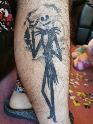 Jack Skellington, The Nightmare Before Christmas.Photo taken November 2019 (tattoo 10 years old).