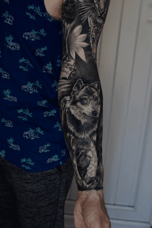 Healed Wolf/ part of an ongoing sleeve 