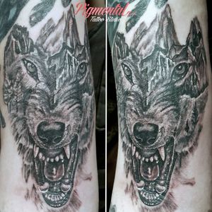 Badass Snarling Wolf Tattoo#Wolf #WolfTattoo #Snarling #SnarlingWolf #ElbowTattoo #InnerElbowTattoo #SleeveInProgress 