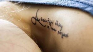 Shoulder tattoo - A beautiful thing is never perfect 