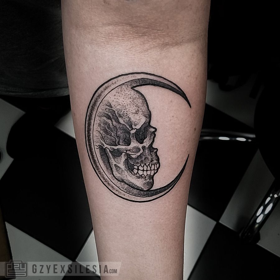 Sun And Moon Skull TattooHand Pencil Drawing On Paper Stock Photo  Picture And Royalty Free Image Image 43578067
