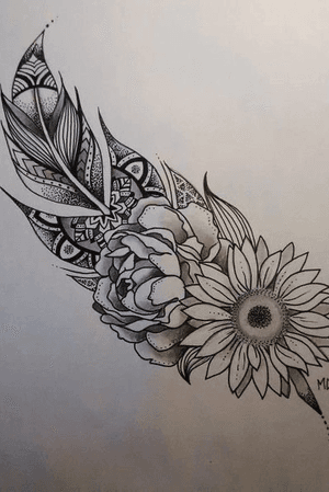 I would like this tattoo as a cover up but maybe add a twist on it with like a arrow or a rose or a different flower. For the second flower. 