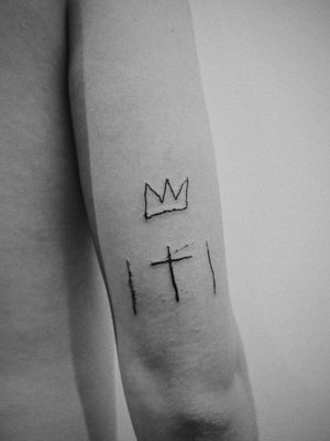 #basquiatart #basquiat #art #tattoo #tattooart #cprkr #tattoolovers #cross #basquiatcrown #crown #lines #lineworks #blackwork #ink #inked #bishop #bishoprotary #dynamicblack #vsco #vscogram #ig_greece #neoexpressionism 