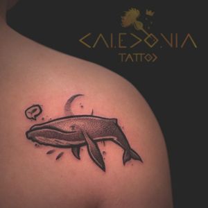 "Little Whale"First tattoo done in Canada at @liquidambertattoo! For any tattoo enquiry, please contact me directly on my new website: www.caledoniatattoo.com#whale #animaltattoo #caledoniatattoo #seatattoo #illustrationtattoo