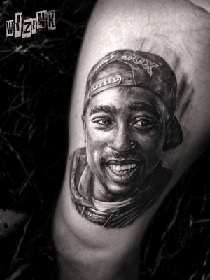 Tupac portrait #2pac #portrait #portraittattoo #tupac #blackandgrey #realism 