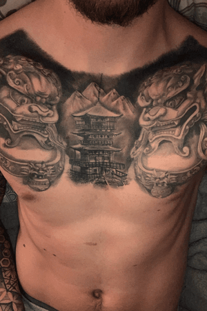 Chest piece nearly complete. #tattoo #chestpiece