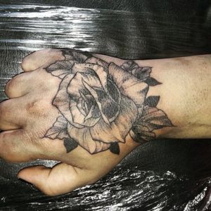 Rosa na mão 