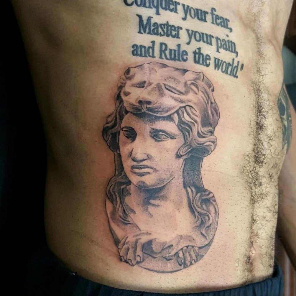 Alexander the Great done electricanviltattoo after famous mosaic   Instagram
