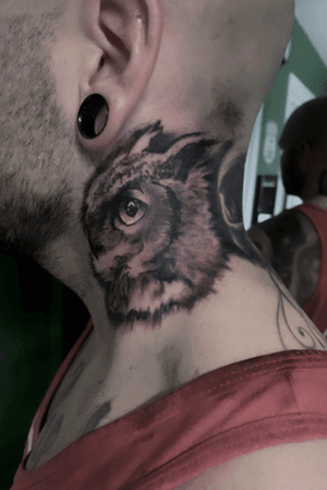 #owltattoo done by CROB TATTOO at THE TATTOO ROOM YORK, UK.