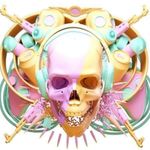 Skull and guns idea #skull #guns #popart #gold #pink 
