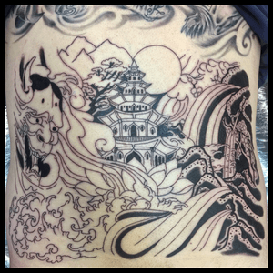 Japanese back piece in progress..