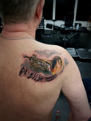 #Trumpet 🎺 Memorial piece. . . . . . . . #MrWhiteSnakeTattoo #Bakutattoo #tattoouk #tattoo #inked #ink #tatuaz #portsmouth #southamptontattoo #southampton #polishboy #polishgirl #inkedgirl #inkedboy #tattoocollector #tattooartist #tattoostudio #portsmouthtattoo #tattoos #design #tattoodesign #customtattoo #tattooidea #picoftheday #photooftheday #notestattoo #trumpettattoo #musictattoo . . . @totaltattoo @the.best.tattoo.page @crazyytattoos @skindeep_uk @freshlyinkedmagazine @findmyinkuk @tattoodo @killerinktattoo @skinart_mag @polandtattoos @tattoo_of_insta @tattoos_of_instagram