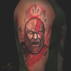 "Kratos" Any 'God of War' fans here? Done at @liquidambertattoo.Booking open for December at @arcanebodyarts, Vancouver, Canada.For any tattoo enquiry, please contact me directly on my website:www.caledoniatattoo.com#kratos #godofwar #godofwartattoo #illustrationtattoo #videogametattoo