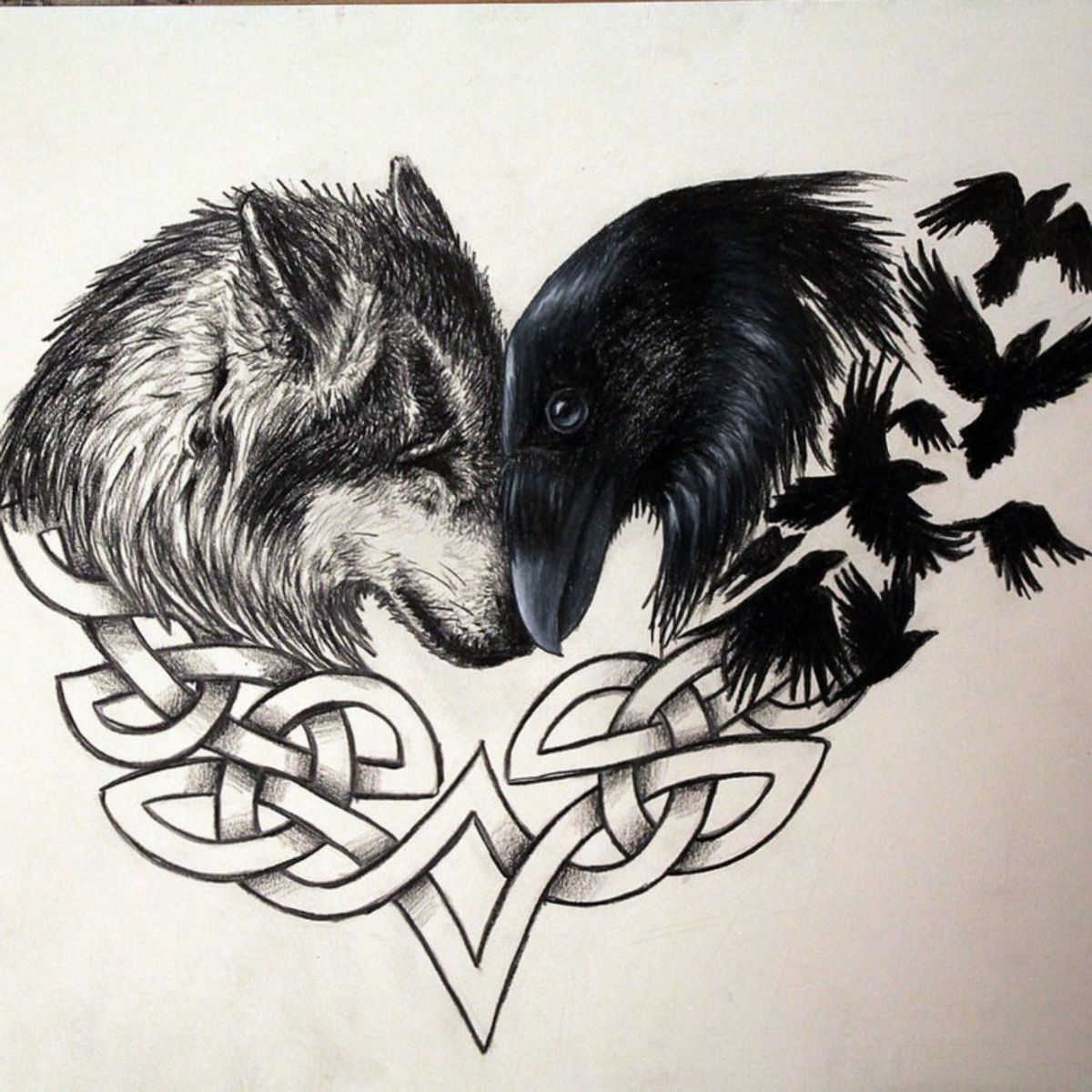 Tattoo uploaded by dafiloy2g • Wolf and Raven • Tattoodo