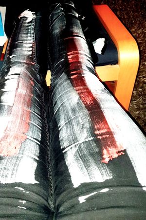 Got paint on my jeans- so I went with it!