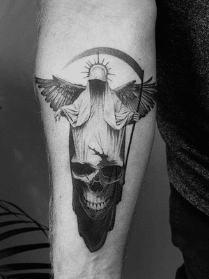 Instagram: Amanda_Piejak. #BlackandGrey #ink #Tattoo #Harvest #death #grimmreapper