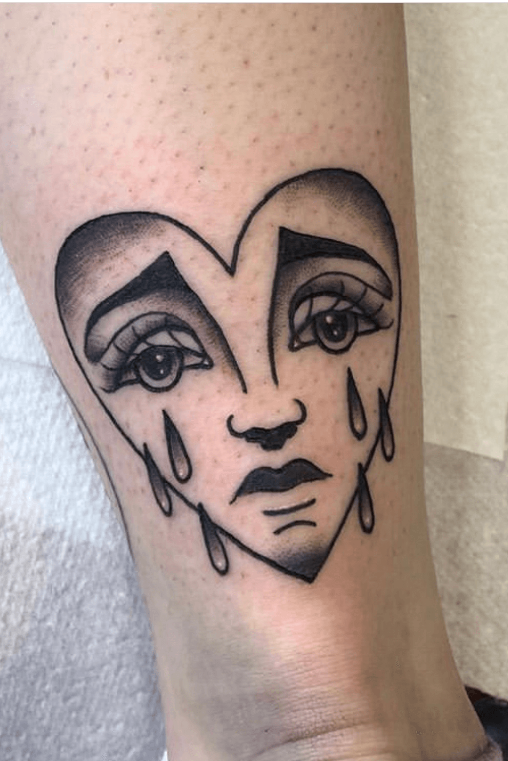 Sad girl crying heart Thanks Judy tattoo traditionaltattoo  cryinghearttattoo hearttattoo cryingheart madison madisonwi  wisconsin  Instagram