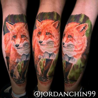 🥇🥇won two first place awards on this fox tattoo I did at the Hamilton tattoo expo in October. Best of day and best medium colour. 
