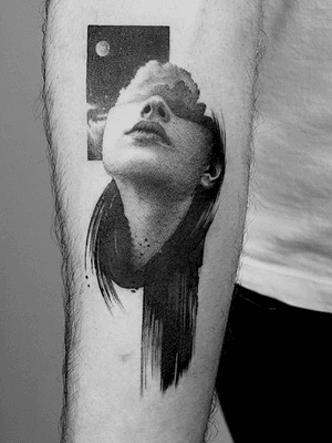 Instagram: Amanda_Piejak. #BlackandGrey #ink #Tattoo #portrait #sky #realism