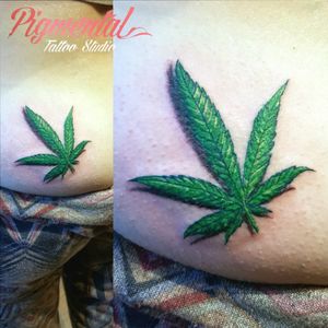 Hemp / Marijuana / Weed Leaf Tattoo#Leaf #LeafTattoo #Hemp #HempLeaf #Marijuana #MarijuanaLeaf #WeedLeaf #BumTattoo #FunTattoo 