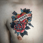 By @kcoopertattoo #traditional #oldschool #newschool #americantraditional #colourtattoo #heart #rose #london #londontattoo
