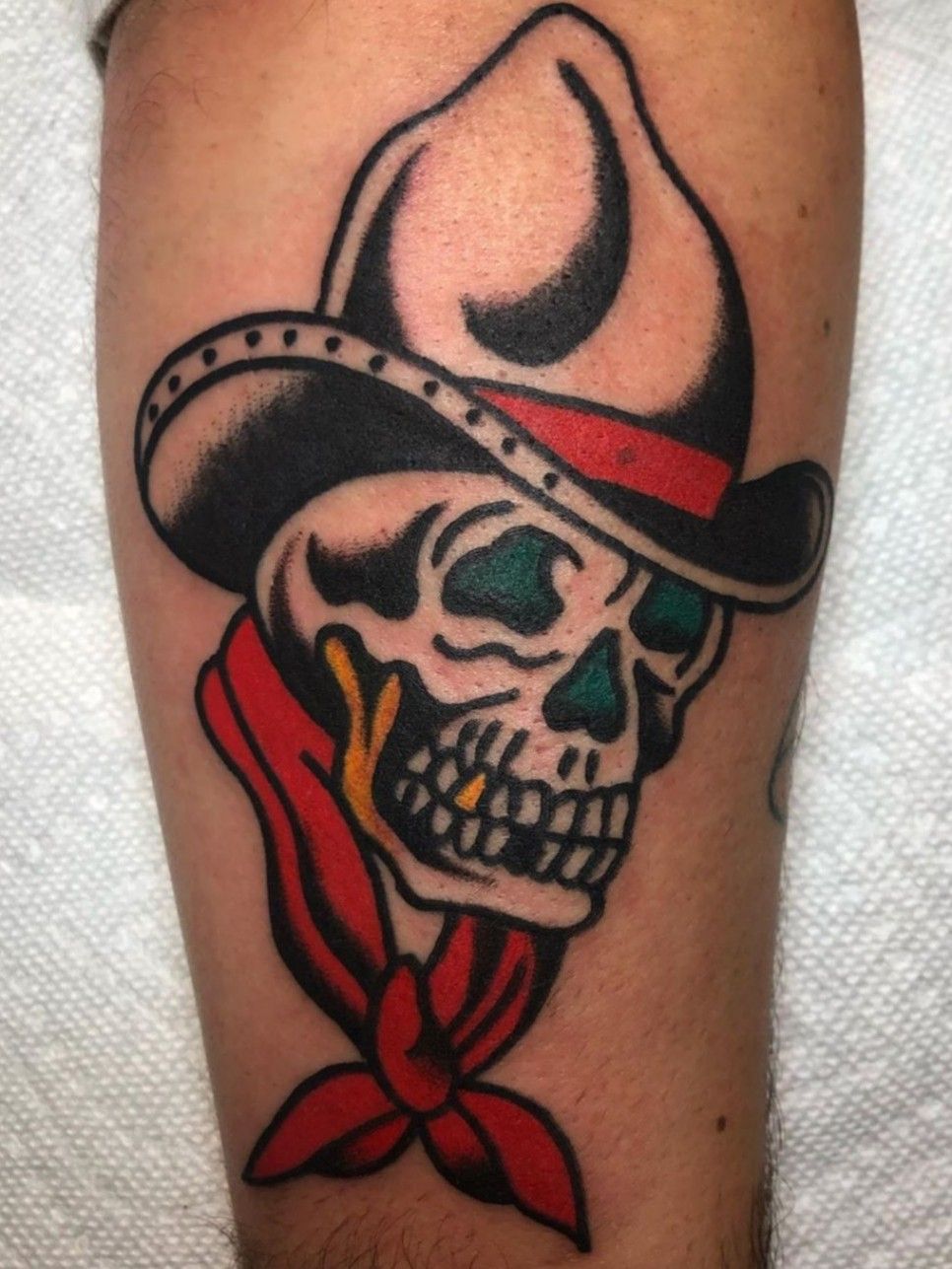 Mantra Tattoo on Instagram Traditional cowboy skull by sadwhipsofdestiny  mantra mantratattoo americantraditional americantraditionaltattoo  cowboytattoo skull