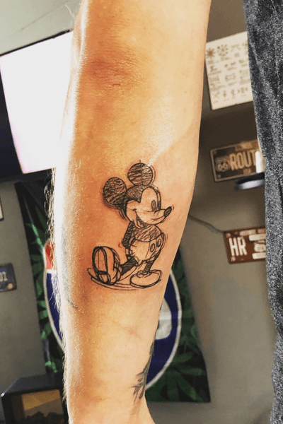 T-shirt donna Topolino tatuato tatuaggio tattoo Mickey Mouse tattoed  traditional