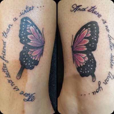 best friends butterfly tattoos