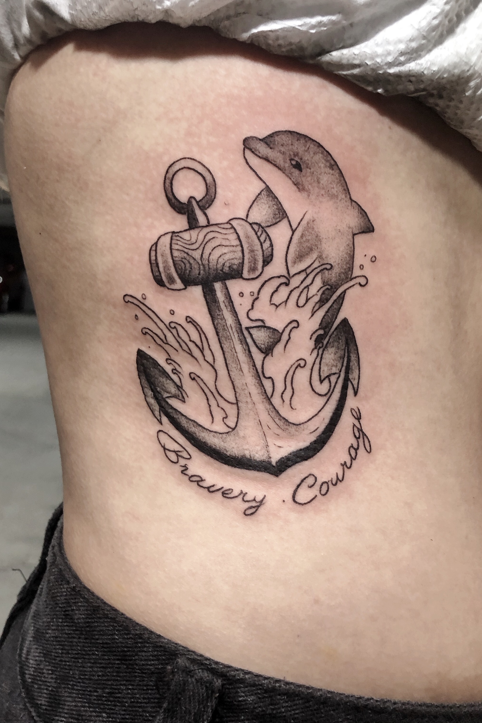 dolphin and anchor tattoo ink youqueen girly tattoos dolphin anchor  Dolphins  tattoo Small tattoos Tattoos