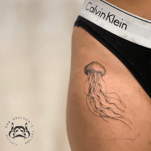 Jellyfish #jellyfishtattoo #tattoartist #blackworkers #italytattoo
