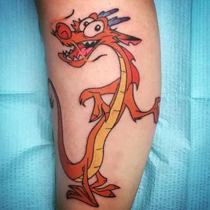 Mushu Disney tattoo in full color. Background coming soon