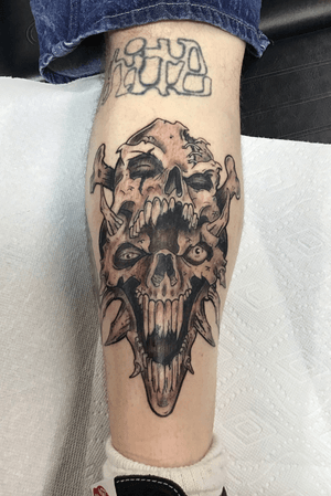 Skull morph from the Colorado Tattoo Convention for a client. Message me on here for quotes or stop in at Nocturnal Tattoo 6474 w 20th Ave Lakewood Colorado 