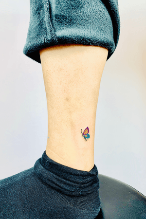 mini color butterfly tattoo