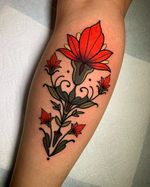 Neo-Traditional tattoo by Solemn Tattoo of Loveless Tattoo in Montreal #SolemnTattoo #LovelessTattoo #neotraditional #neotraditionaltattoo #color #artnouveau #artdeco #montreal #canada #flower #floral #pattern 