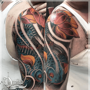 Koi fish i did, for inquiries just message me here at tattoodo, if i dont answer kindly email me at dthirdink@yahoo.con.ph