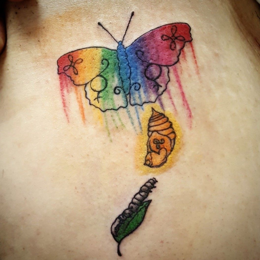 rainbow butterfly tattoos
