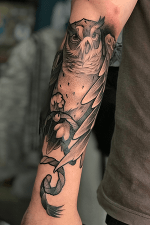 Amazing owl tattoo design. 