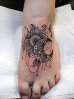 Mehndi moon foot tattoo 