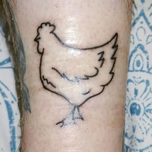 Chicken outline. My 9th tattoo by Peter Watts. 7th December 2019.