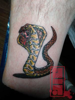 3"x 3" cobra done on client lower leg...Thanks for looking. #smalltattoo #daintytattoo #prettyink #snaketattoo #customdesign #flash #byjncustoms 