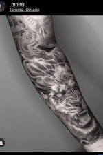 Spartan sleeve . Freehand , Black tattoo , realistic , lion tattoo ,check my Ins for more info _mnink_ 