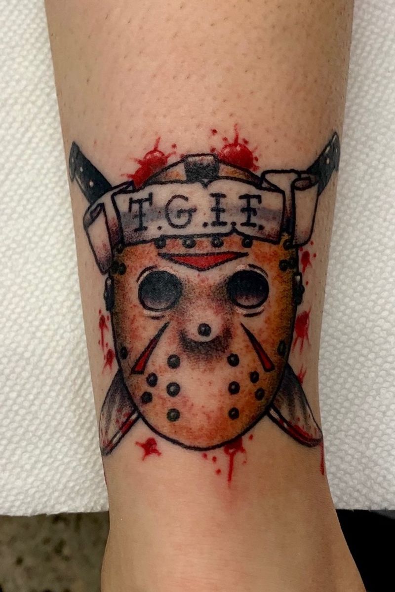 Tattoo uploaded by Davey Graham • Traditional Jason mask tattoo • Tattoodo