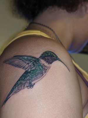 A hummingbird symbolizing my mom, beginning of a possible half sleeve