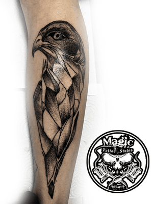 Kartal dövme çalışmamız..Our Eagle tattoo work..#dotwork #eagle #leg #dot
