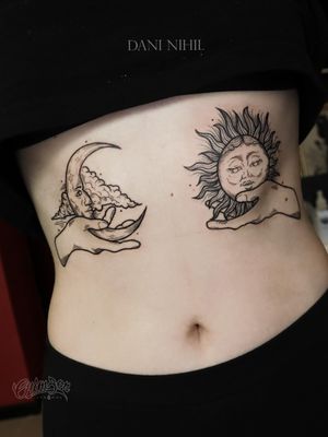 Sun and Moon tattoos are popular nowadays, and it is not only because the idea is beautiful, but also the meaning of both elements, done together or separately, is beautiful as well 🌙 It was a big pleasure for us to design these pieces 🙏 Work by @dreadfulgraphics crimson.tears.tattoo@gmail.com South West London, Tooting #sunandmoontattoo #sunandmoon #chesttattoos #beautifultattoos #blackworklondon #blackworktattoo #londontattoostudio #tattoolondon #sunmoontattoo #sunmoon