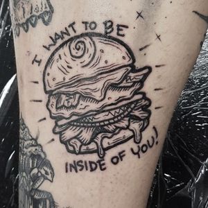 Burger Tattoo - Leg