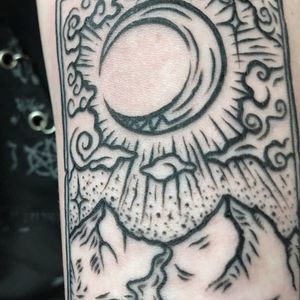 The Moon - Close up - Tarot Card Tattoo