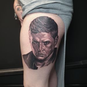 Ok so I started this supernatural leg sleeve today fucking love that show. Hope ya like it @jensenackles got one more pass on this one but cant wait to do @jaredpadalecki & @misha and the rest of the gang. 👻👻👻👻👻👻👻👻👻 #deanwinchester #supernatural #portrait #tattoodo #tattoo #tattooed #tattooedmodels #winchester #jensenackles #supernaturalfandom #winchesterbrothers #spnfamily #samwinchester #dean #sam #johnwinchester #crowly #winchesters #bngink #castiel #ackles #jaredpadalecki #misha #tattoolife #truegentcartridges #magnumtattoosupplies #inkjectanano #silverbackink #tattoofreeze #NourishEveryDog #tattoodo 