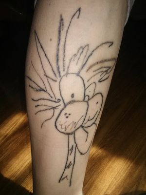 One of the very first tattoos I've ever done can't remember the character but it's from a old-school comic / cartoon
